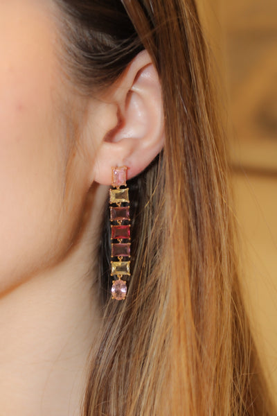 Renkli Swarovski Küpe